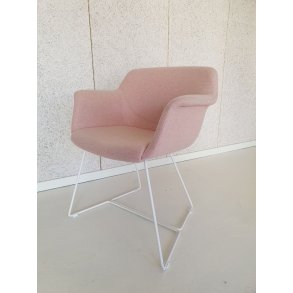 Smile - Stol - Hvid pulver lakeret / Stof Divina Melange / Kvadrat 